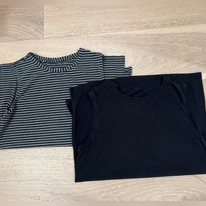 Lululemon love sleeveless tank top size 4 black and black and white stripe